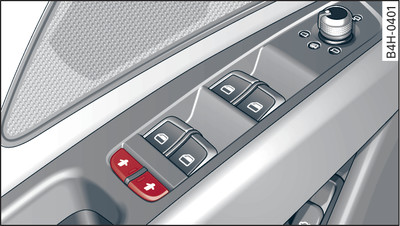 Detail of the driver's door: Controls